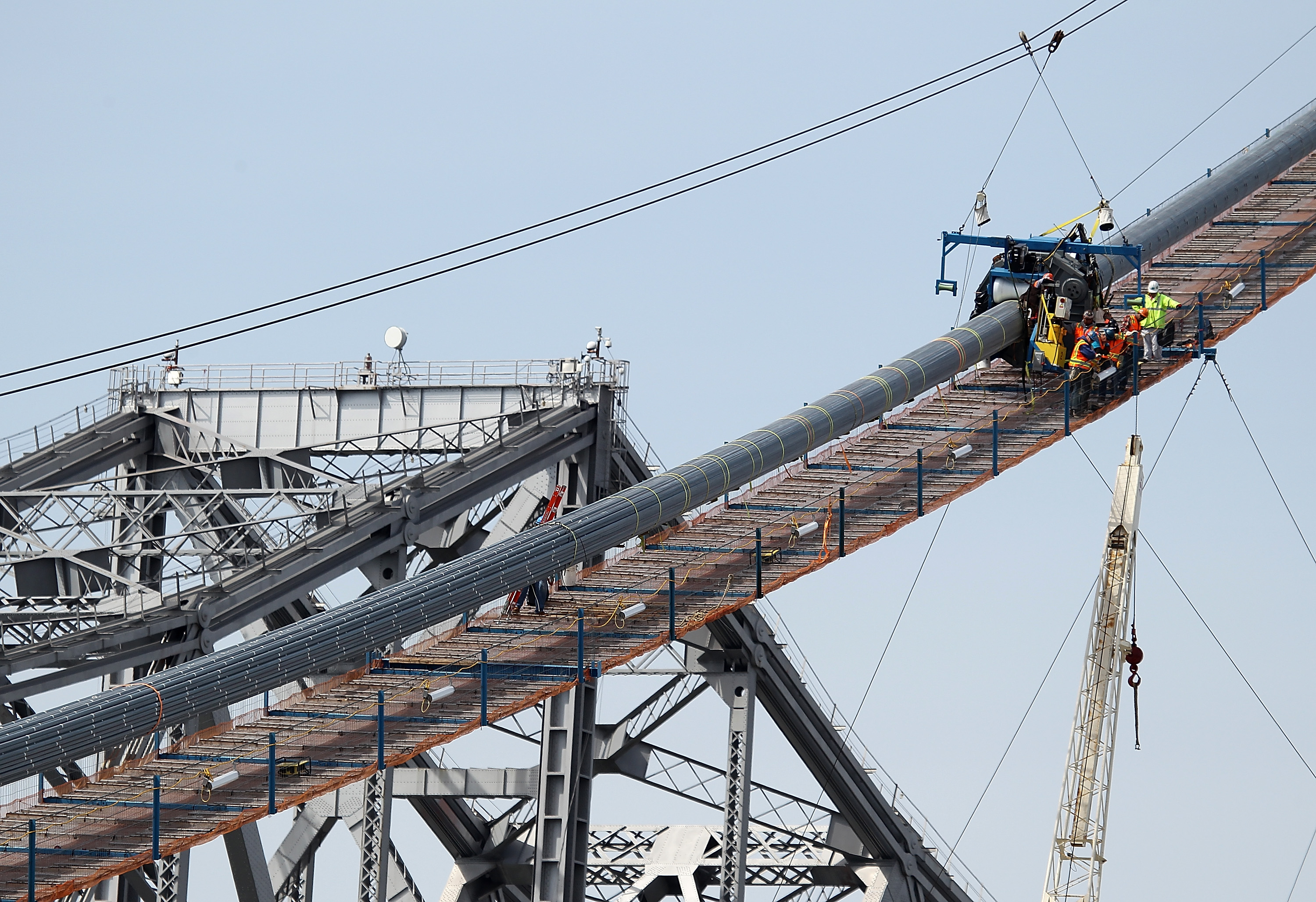 Construction on the San Francisco-Oakland Bay Bridge in May, 2012.