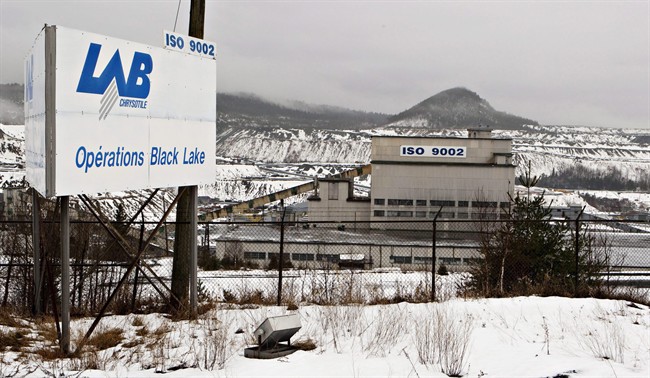 Chrysotile asbestos mining operations in Black Lake QC are pictured on December 13, 2010.