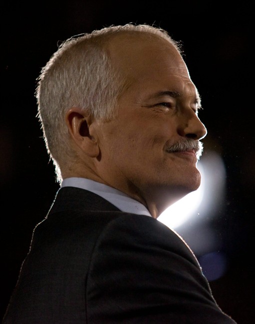 NDP Leader Jack Layton has died after a battle with cancer. Layton speaks to supporters at the NDP headquarters in Toronto, Ont., on Monday, May 2, 2011. THE CANADIAN PRESS/Chris Young.