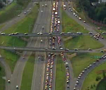 Traffic on Whitemud Drive in Edmonton.