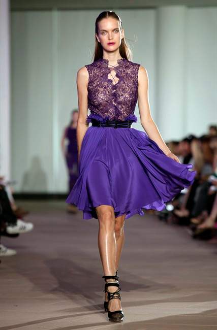 The spring 2012 collection of designer Prabal Gurung is modeled during Fashion Week in New York, Saturday, Sept. 10, 2011. (AP Photo/Richard Drew).