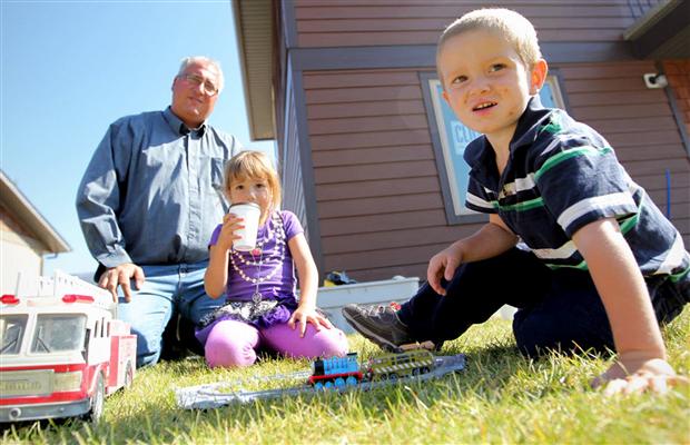 Kienan Hebert with family