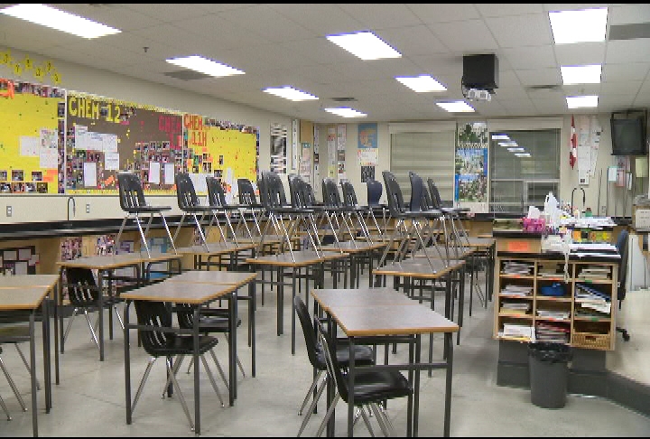 Empty classroom .