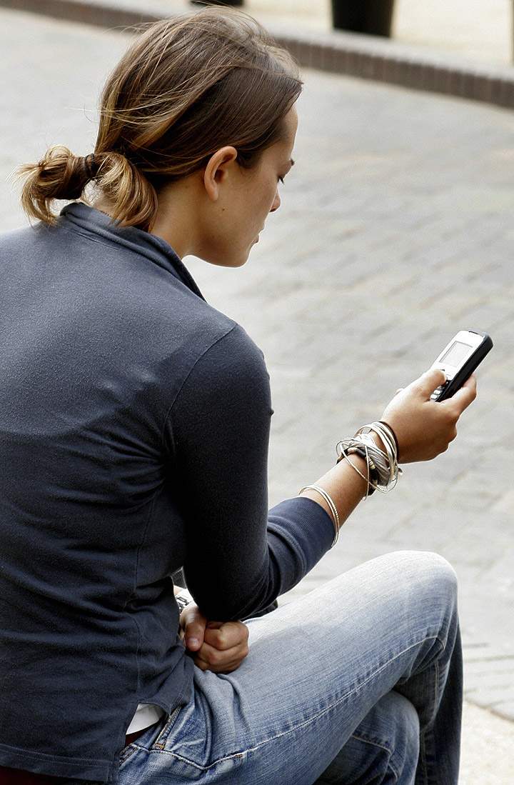 Texting on a cellphone