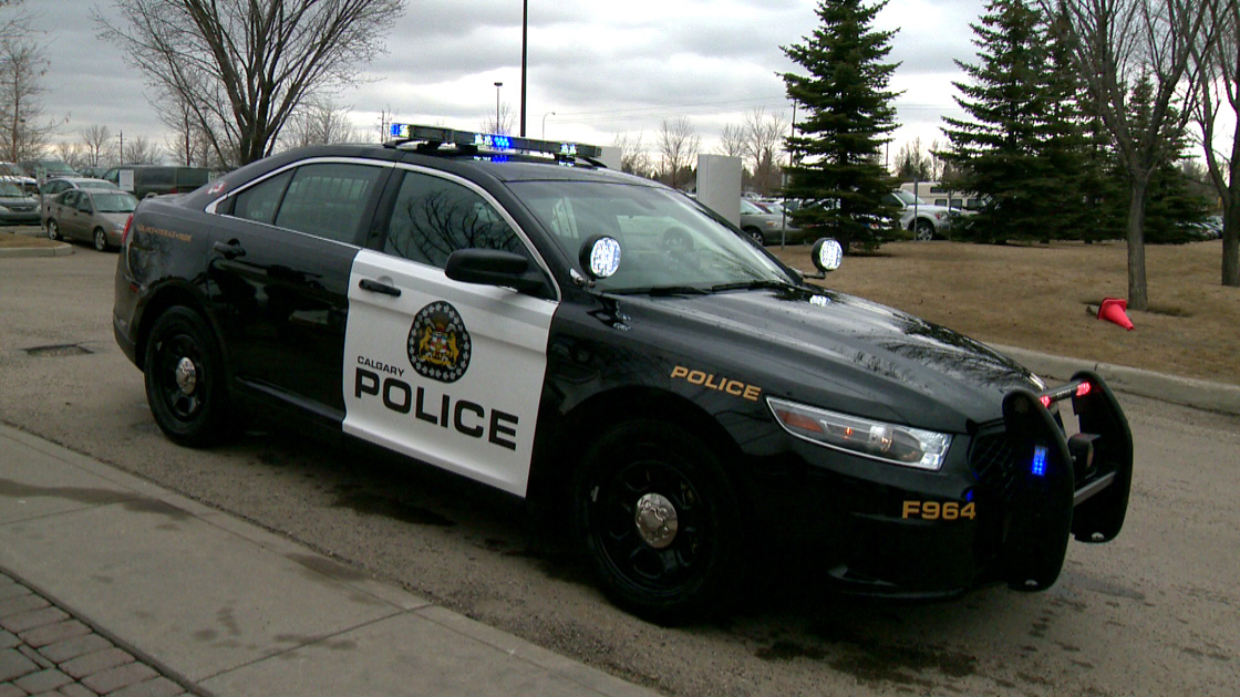 A Calgary police cruiser .