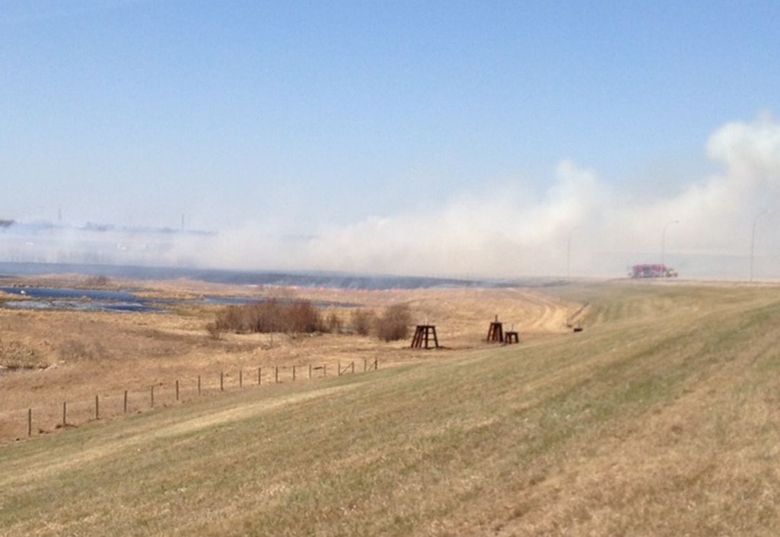 Smoke from wildfire at Highway 14, Alberta. May 6, 2013.