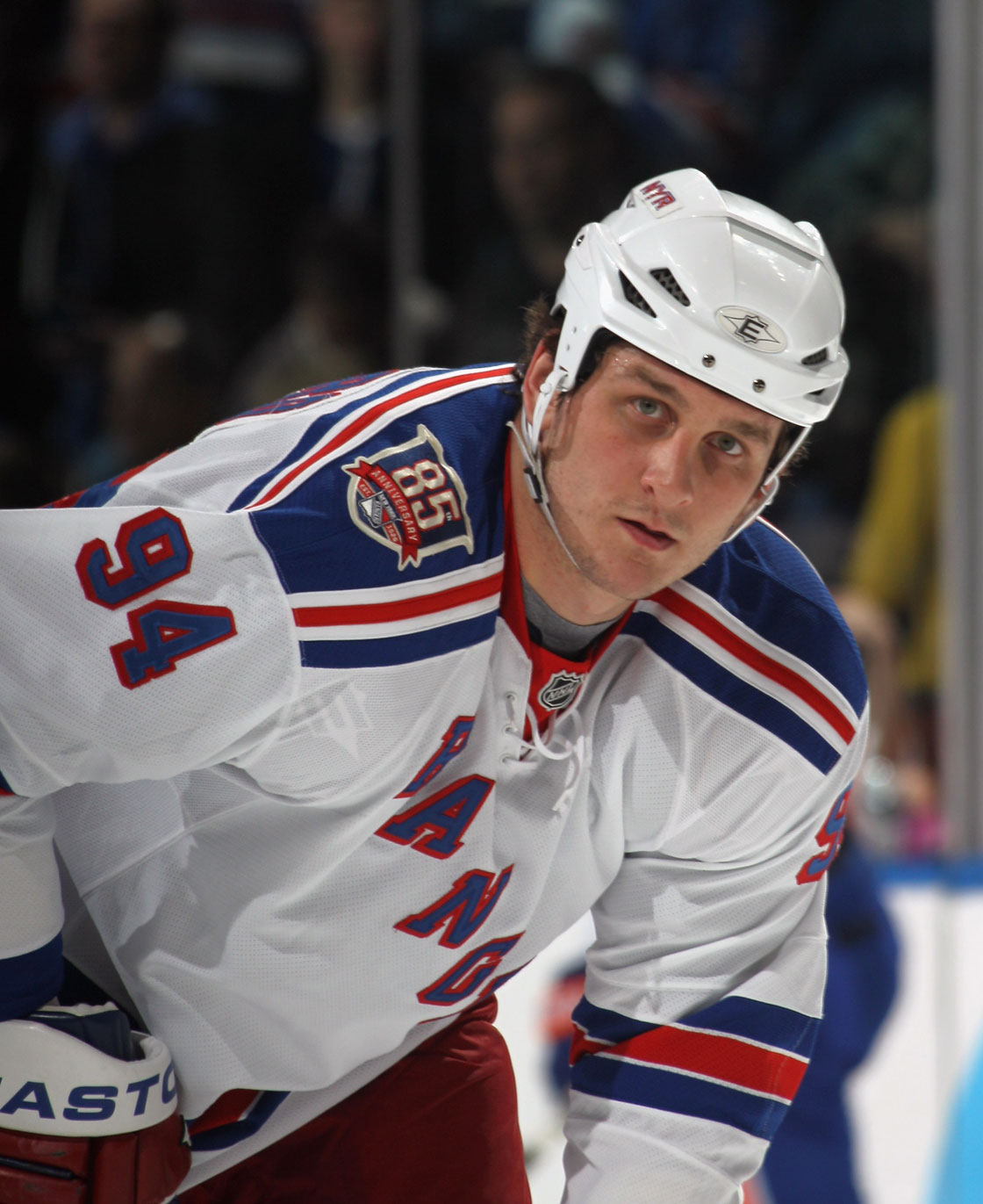 UNIONDALE, NY - DECEMBER 02: Derek Boogaard #94 of the New York Rangers skates against the New York Islanders at the Nassau Coliseum on December 2, 2010 in Uniondale, New York.