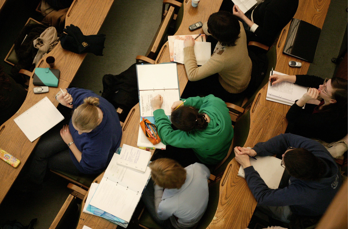 File photo of students in a school lecture hall.