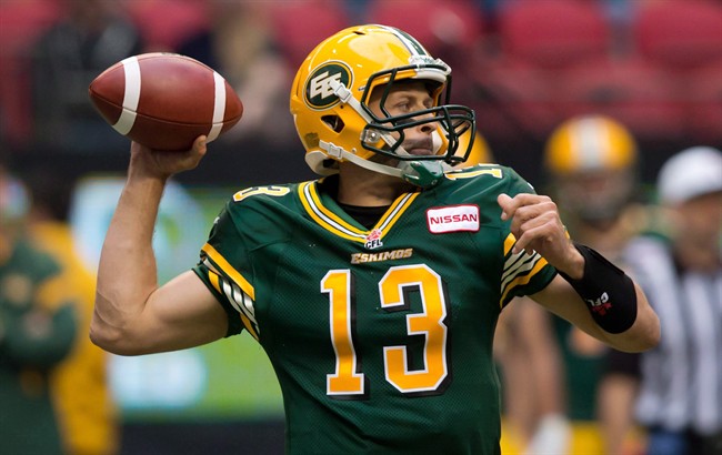 Edmonton Eskimos' quarterback Mike Reilly.