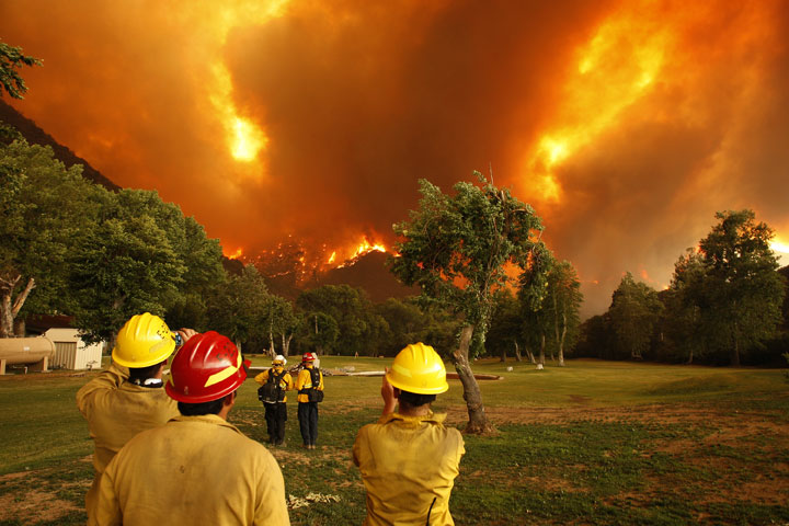 More than 2,000 firefighters have been battling the blaze that began Thursday.