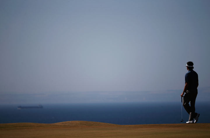 Bubba Watson of the United States looks on during the second round of the 142nd Open Championship at Muirfield on July 19, 2013 in Gullane, Scotland. (Photo credit: Rob Carr/Getty Images)
