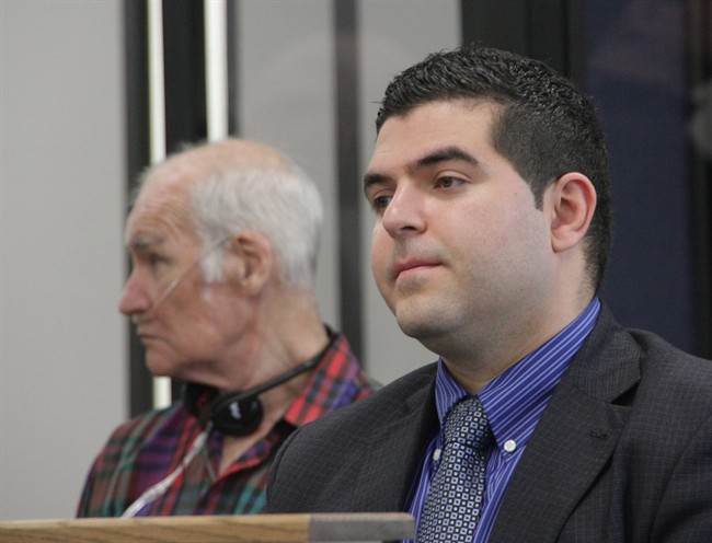 Levon Nazarian, 29, son of the owner of the ill-fated Algo Centre Mall, is seen before testifying at the inquiry into the tragedy in Elliot Lake, Ont., on Monday, June 15, 2013. 