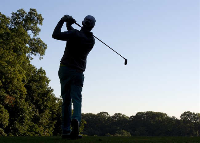 Graham DeLaet of Weyburn, Sask., tees off on the 11th hole during the first round at the Canadian Open Golf Championship at Glen Abbey in Oakville, Ont., on Thursday, July 25, 2013.
