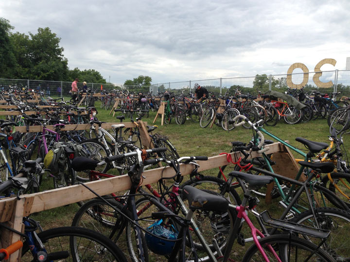 The Hillside Festival bike lockup on July 28, 2013. (Photo credit: Heather Loney, Global News)