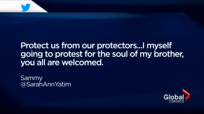 A family member of Sammy Yatim posted a critical statement of the police on Twitter.