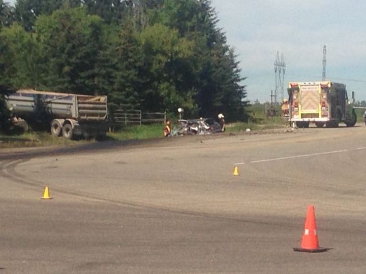 Emergency crews responded to a serious collision west of Edmonton, just south of Stony Plain Thursday, August 22, 2013. 