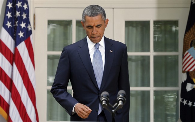 President Barack Obama arrives to make a statement about Syria in the Rose Garden at the White House in Washington, Saturday, Aug. 31, 2013.