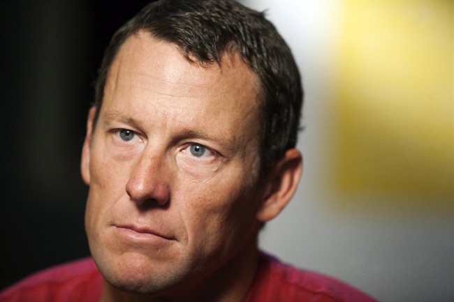 In this Feb. 15, 2011, file photo, Lance Armstrong pauses during an interview in Austin, Texas. 