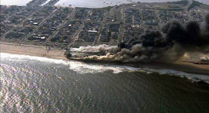 This frame grab from video provided by Fox 29 shows a raging fire in Seaside Heights, N.J. on Thursday, Sept. 12, 2013. (Photo credit: AP Photo). Read the story here.