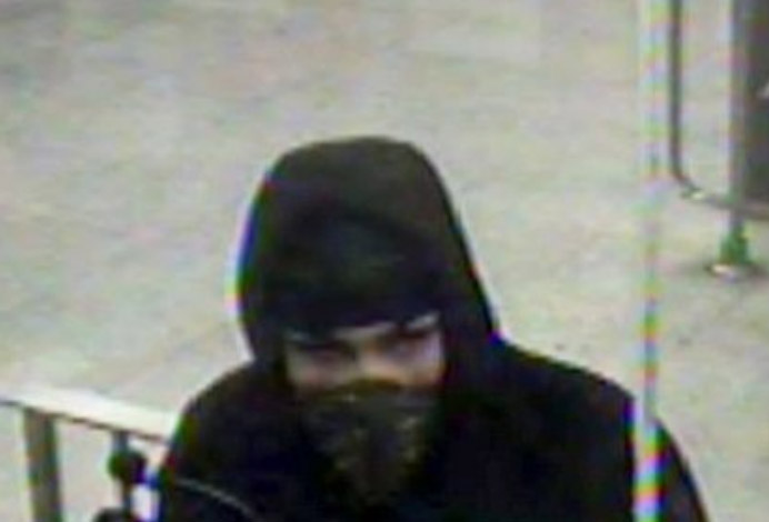 TTC security camera image of man wanted in armed robbery investigation, Christie subway station.