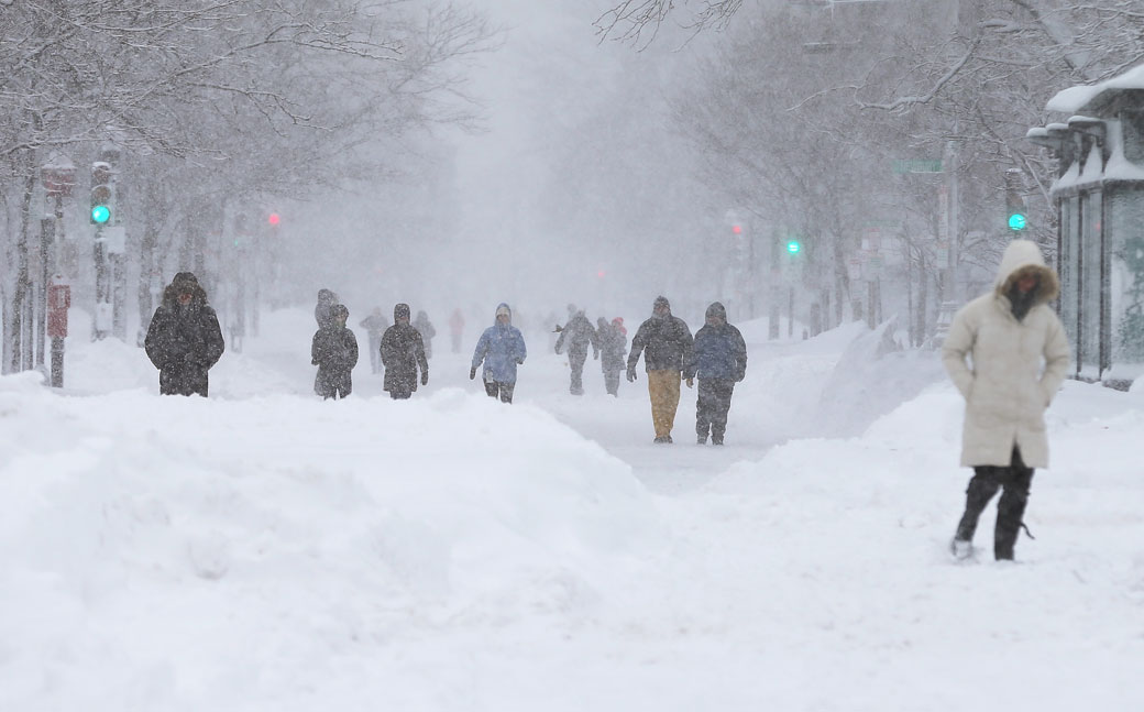 The system that moved through the eastern United States is often referred as a nor’easter, with strong winds the blow from the northeast during a high precipitation event.  (Mario Tama/Getty Images)