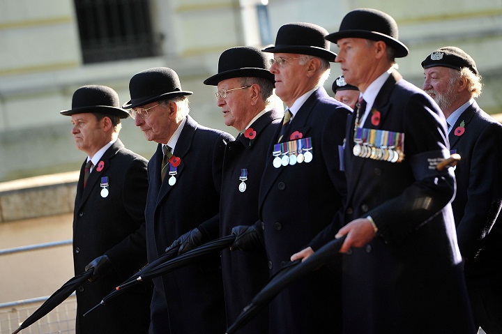 Members of the Armed Forces march after the Remembrance Day ceremony on November 10, 2013 in London, United Kingdom. (Bethany Clarke/Getty Images)