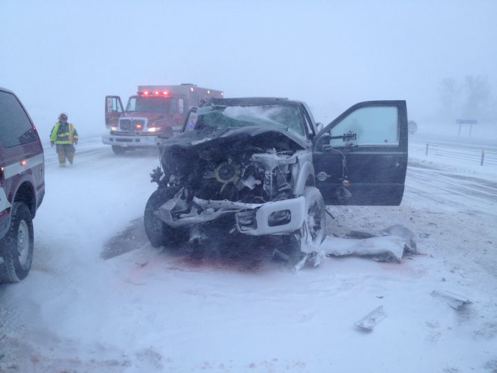 RCMP were called to a collision on Highway 2 Saturday, November 16, 2013.