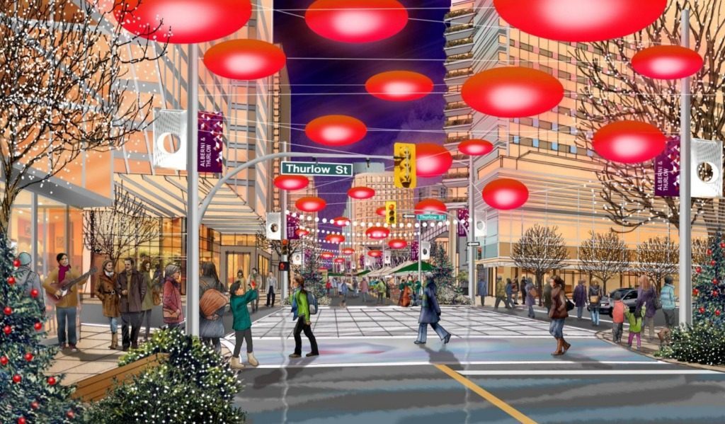 Lanterns could be installed above Alberni Street.