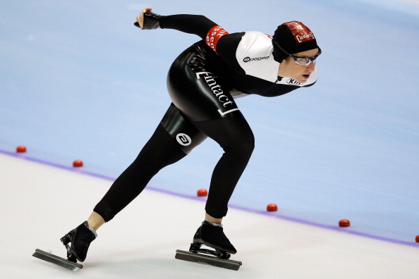 Ivanie Blondin of Canada competes in the Division A 3000m Ladies on day one of the Essent ISU World Cup Speed Skating at Thialf Ice Stadium on November 16, 2012 in Heerenveen, Netherlands.