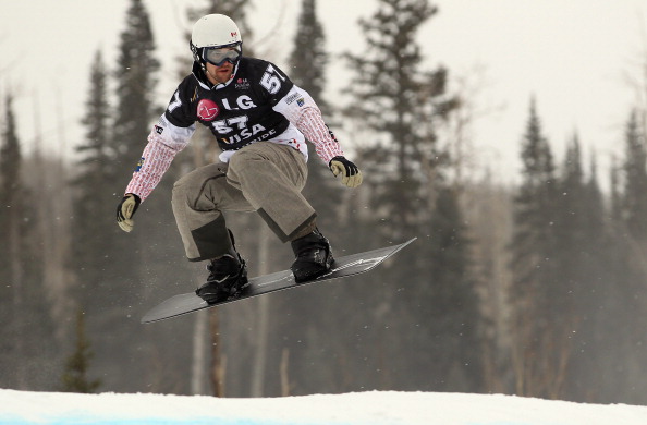Jake Holden of Canada descends the course as he finished fourth during Snowboard Cross Qualification at the LG Snowboard FIS World Cup on December 15, 2010 in Telluride, Colorado. 