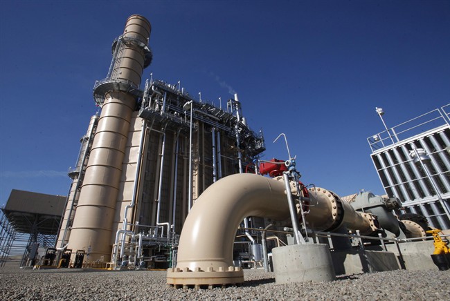 Water pipes lead to the cooling system of a Natural gas energy generator in Maxwell, Calif. Nov. 15, 2011.