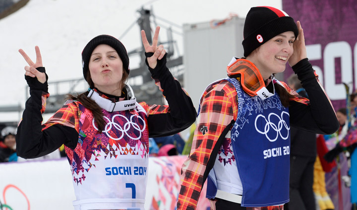 Kelsey Serwa and Marielle Thompson in Sochi
