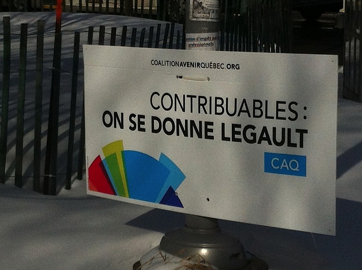 Coalition Avenir Quebec election poster.
