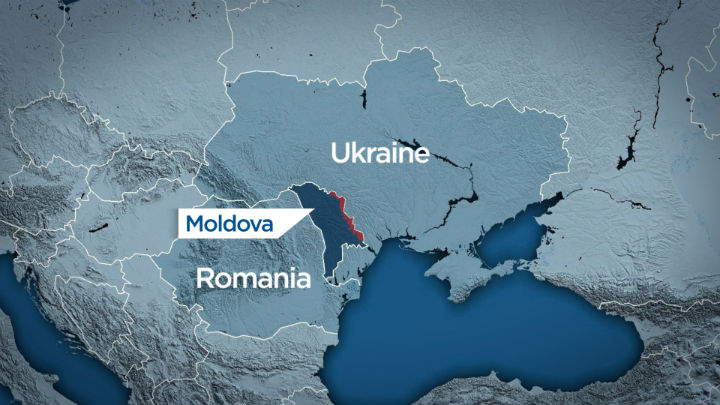 Map of Moldova’s breakaway region of Transnistria (in red).