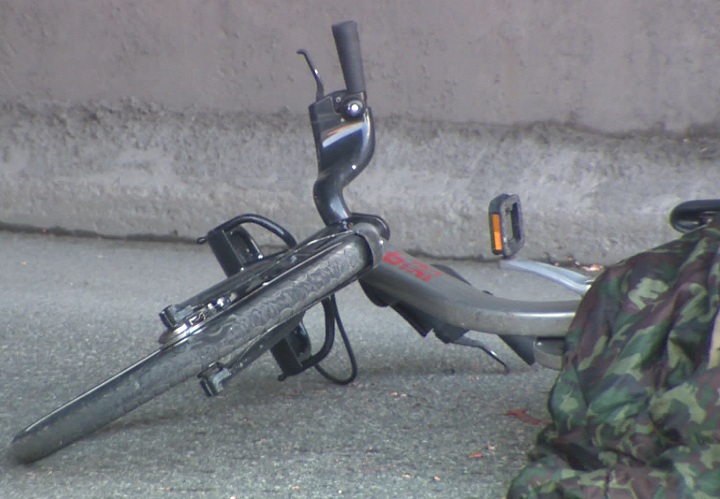 A 33-year-old woman has died after being hit by a flatbed truck in Montreal on April 28, 2014.