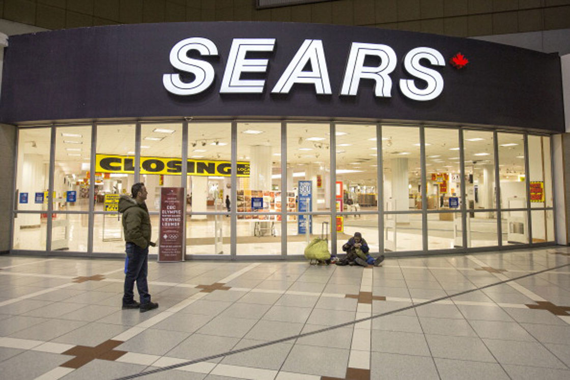 Sears' Eaton Centre store in late February, on the eve of the iconic location's closing.