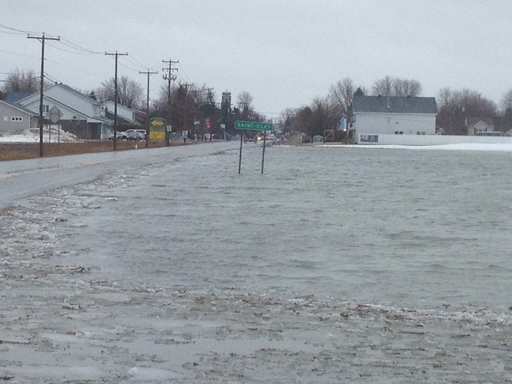 Rising waters caused by rainfall and snow thaw have caused flooding in the village of St-Clet in Vaudreuil-Soulanges on April 8, 2014.