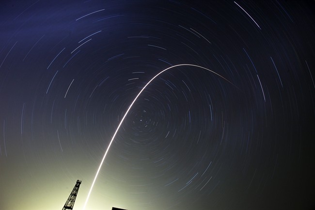 The Soyuz-FG rocket booster with Soyuz TMA-13M space ship carrying a new crew to the International Space Station on May 29, 2014.