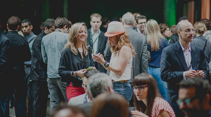 Networking at C2MTL in Montreal.
