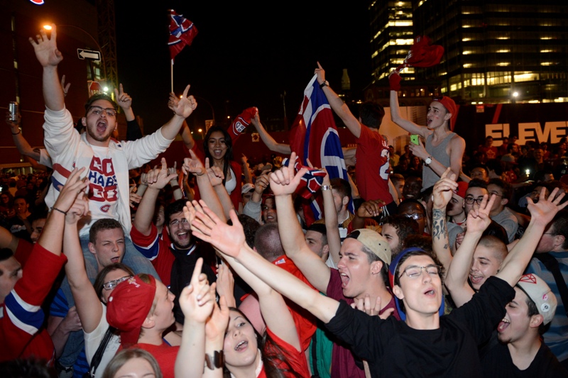 Montreal’s Bell Centre was a sea of red, white and blue on Wednesday night as Canadiens fans packed the arena to watch their beloved Habs play 500 kilometres away.THE CANADIAN PRESS/Ryan Remiorz