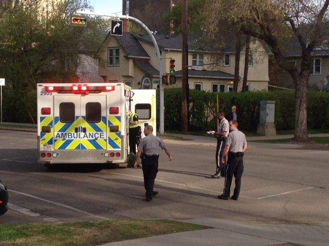 Emergency responders are at the scene of a fatal collision involving a cyclist, Thursday, May 22, 2014. 
