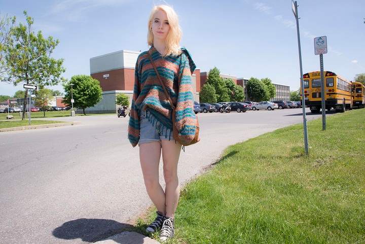 A photo of Lindsey Stocker in the offending shorts.