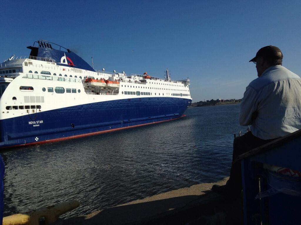 The Nova Star Cruises Ltd. ferry service from Portland, Maine to Yarmouth, N.S. completes its first trip with passengers.