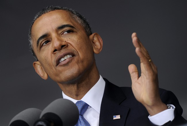 President Barack Obama deliverers the commencement address to the U.S. Military Academy at West Point's Class of 2014, in West Point, N.Y., Wednesday, May 28, 2014. In a broad defense of his foreign policy, the president declared that the U.S. remains the world's most indispensable nation, even after a "long season of war," but argued for restraint before embarking on more military adventures. 