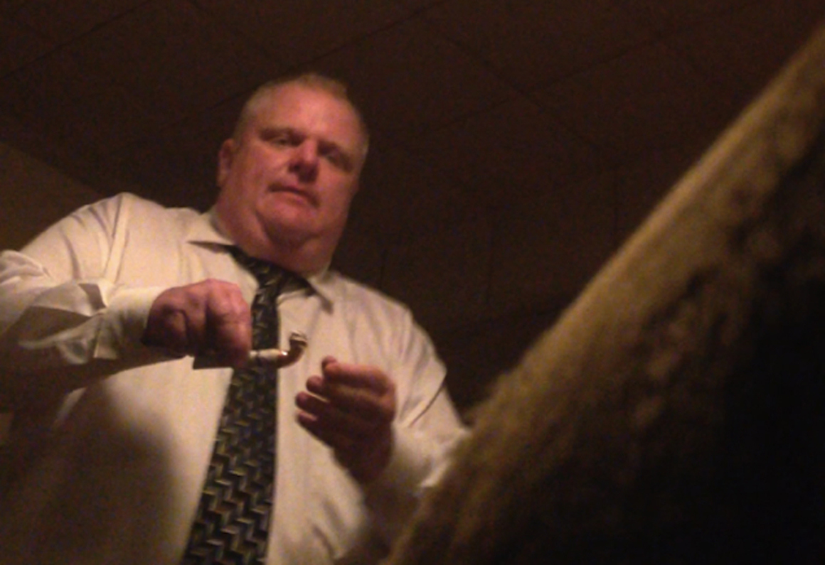Toronto Mayor Rob Ford is shown in this still image, provided by the Globe and Mail newspaper, taken from a video.
