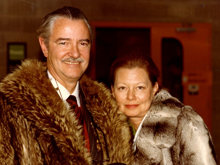 Liliane Stewart with her husband.