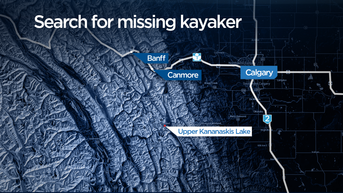 A kayaker was spotted in distress at Upper Kananaskis Lake on Sunday, June 8, 2014.