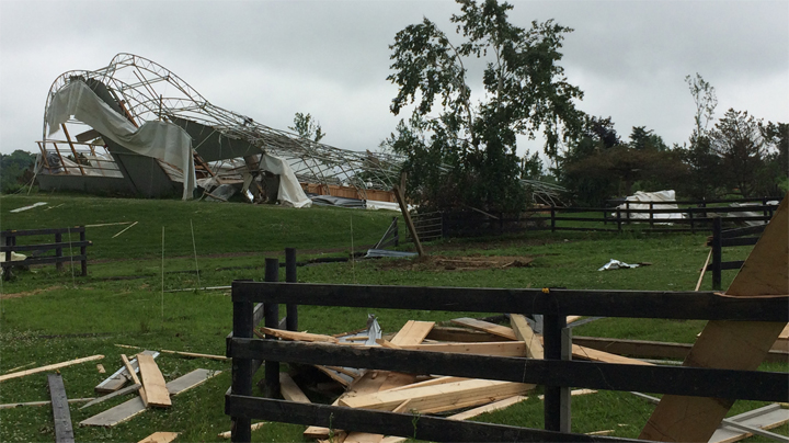 Damage left in the wake of the New Tecumseth tornado