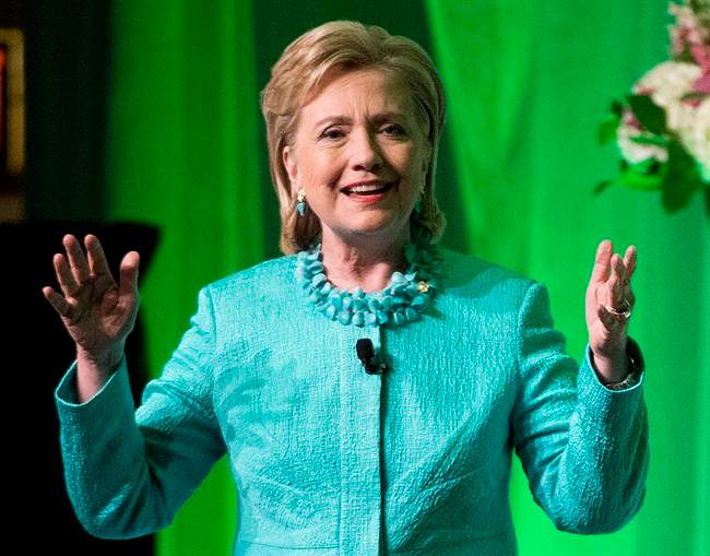 Former U.S. secretary of state Hillary Clinton discusses her new book "Hard Choices" in Toronto on Monday, June 16, 2014.
