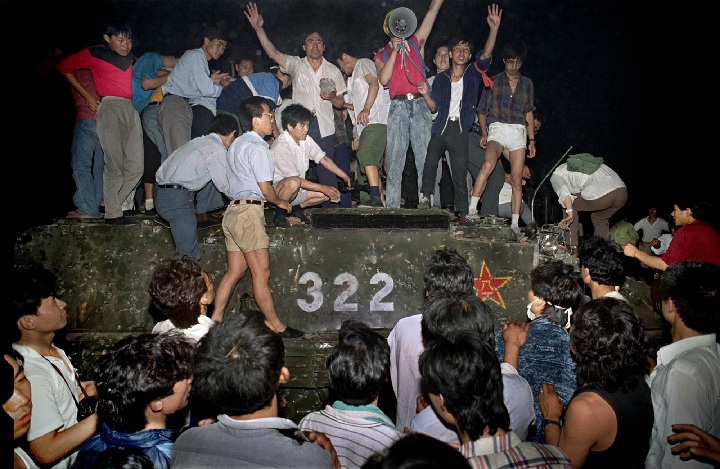 Photos taken by Jeff Widener during the Chinese government crackdown on protesters in Tiananmen Square 25 years ago this week.